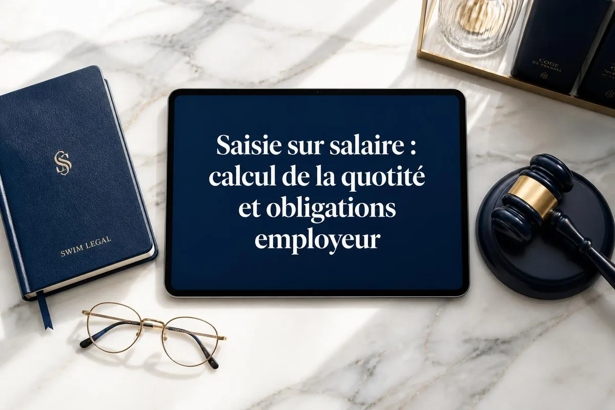 Fiche de paie annotée pour repérer la part d'un salaire retenue par une saisie sur salaire.