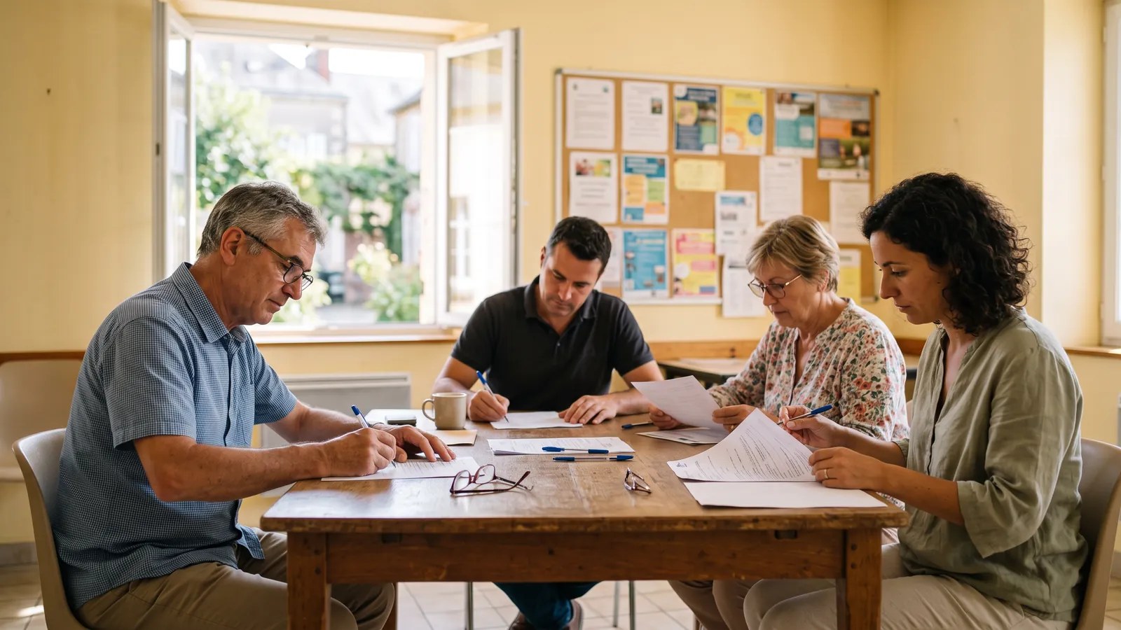 Parent utilisant un portail famille municipal sur un ordinateur