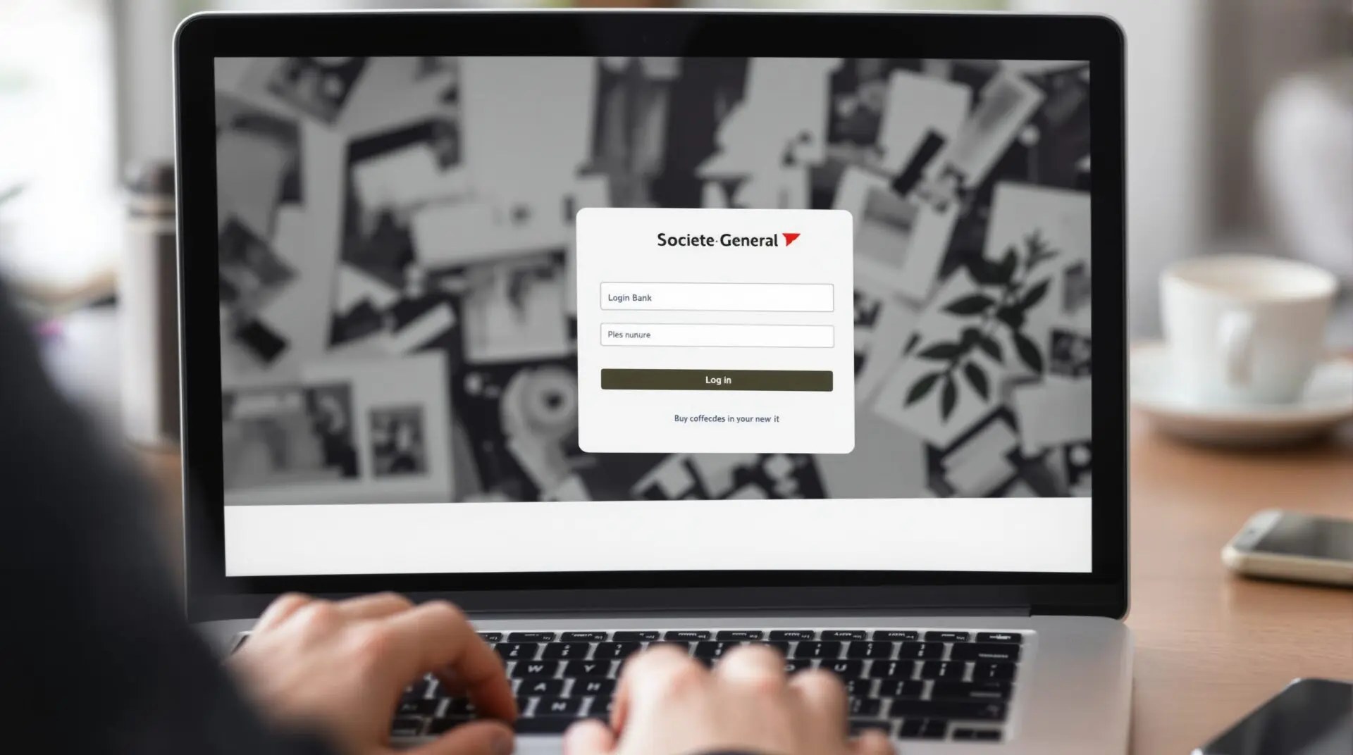 Page de connexion à l'espace client particuliers Société Générale avec les champs code client et code secret